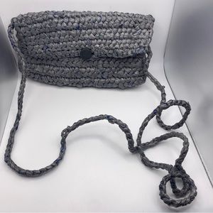 Plarn-Crochet Plastic Yarn Crossbody Purse, Recycled, Waterproof, 1 Of A Kind